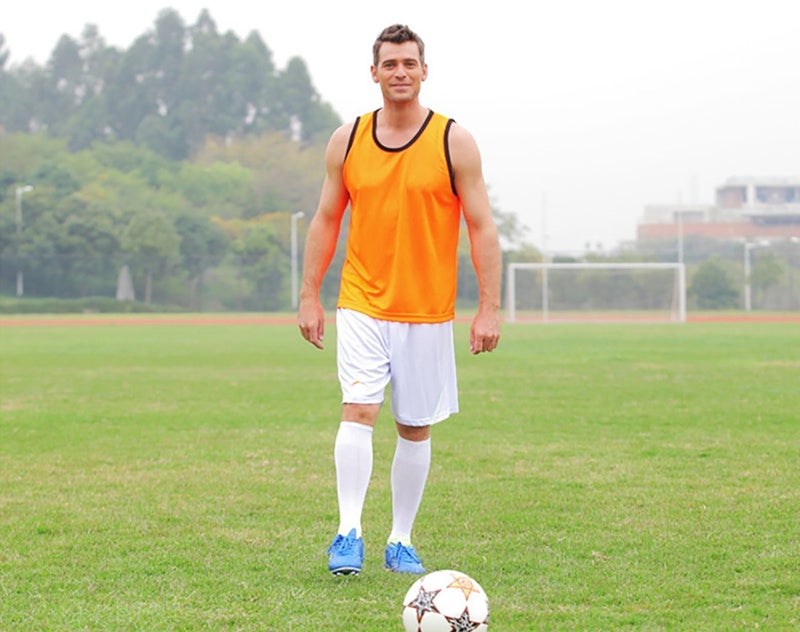 Dreamhigh 12 Pack Soccer Team Sports Training Vest Adult Orange - Image 4